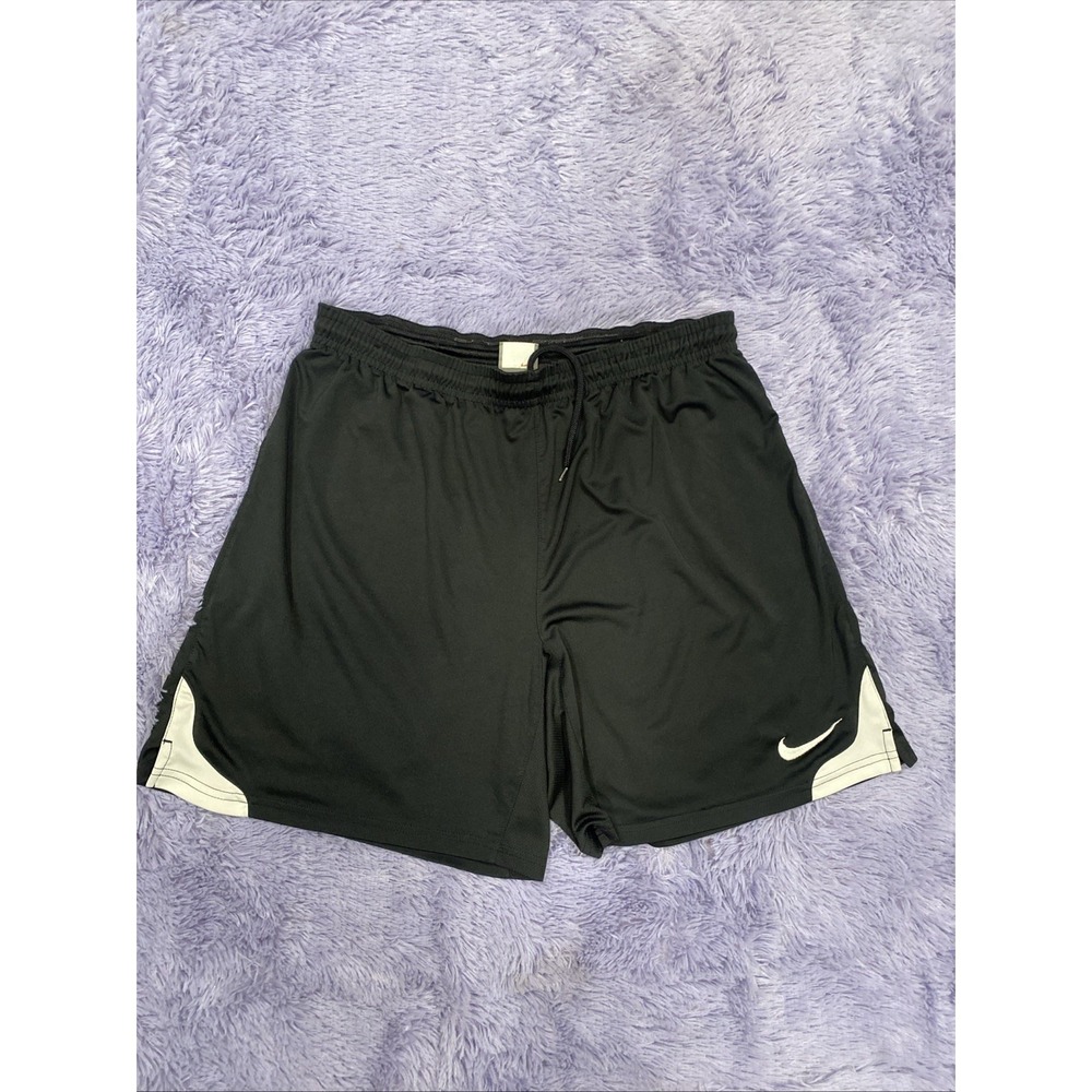 NIKE Basketball Shorts Adult M Black Drawstring Elastic Casual Run Y2k‎ Swoosh